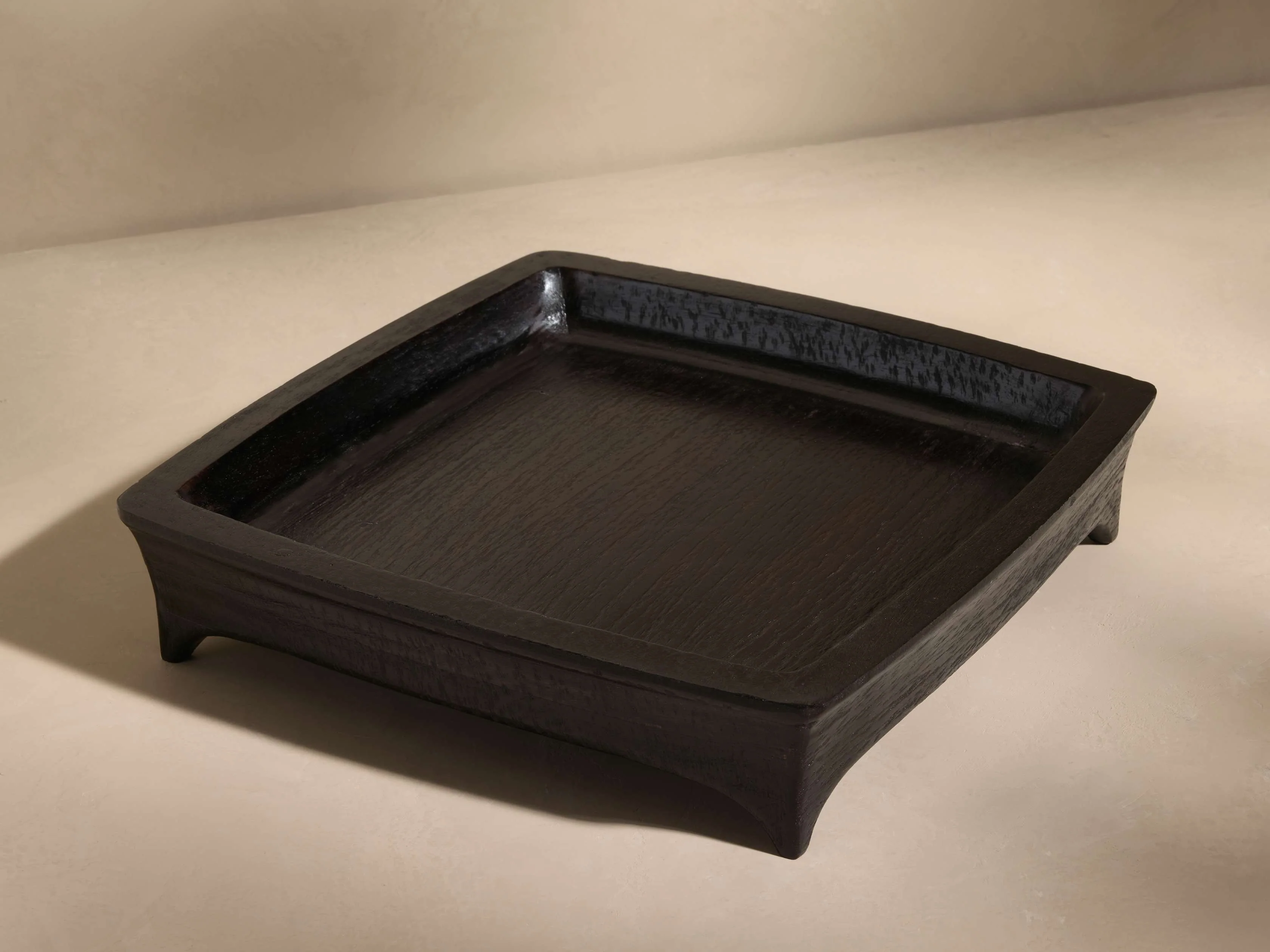 14" Calliope Square Tray in Black