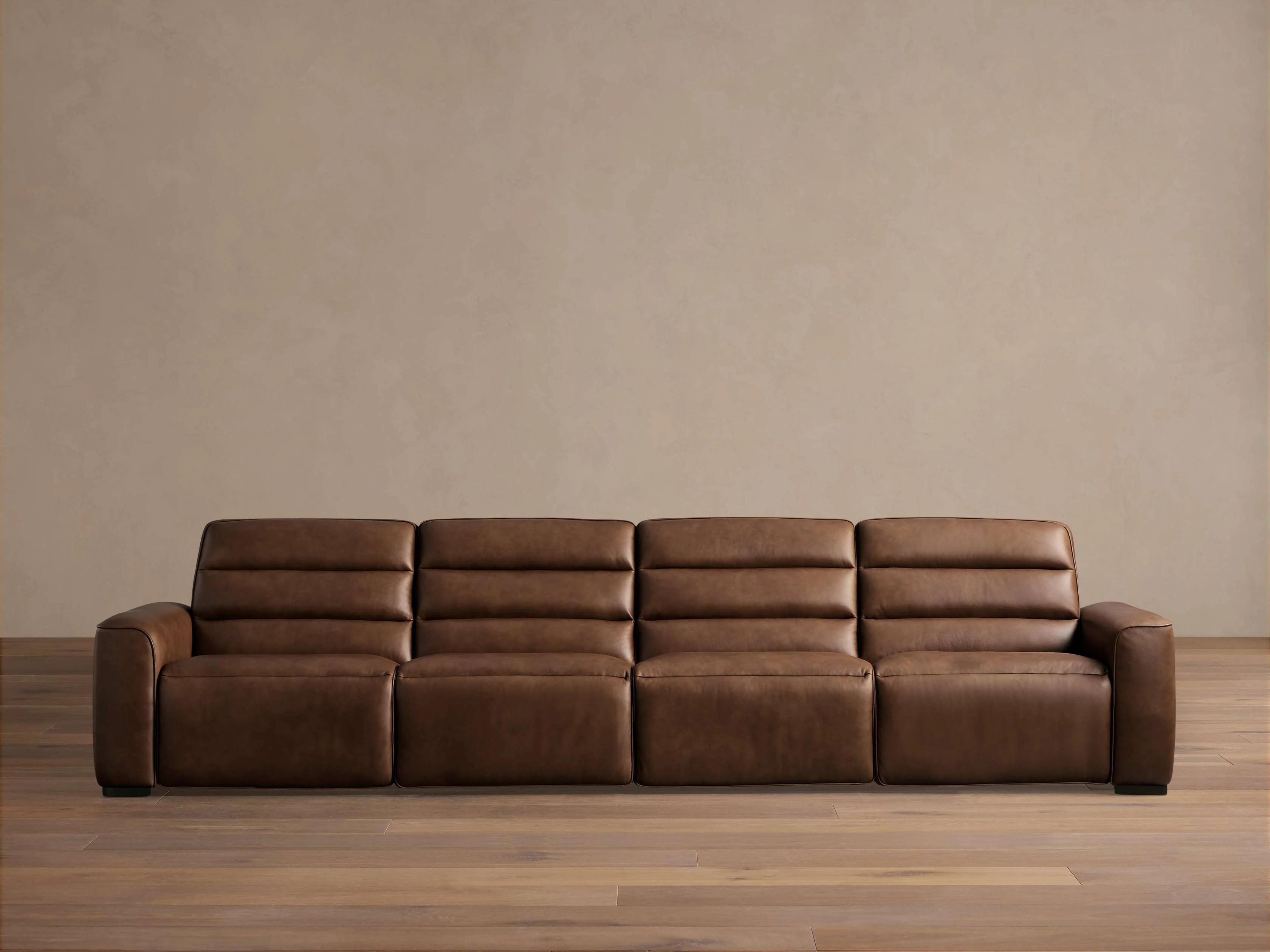 Borough Leather Four-Piece Motion Sectional