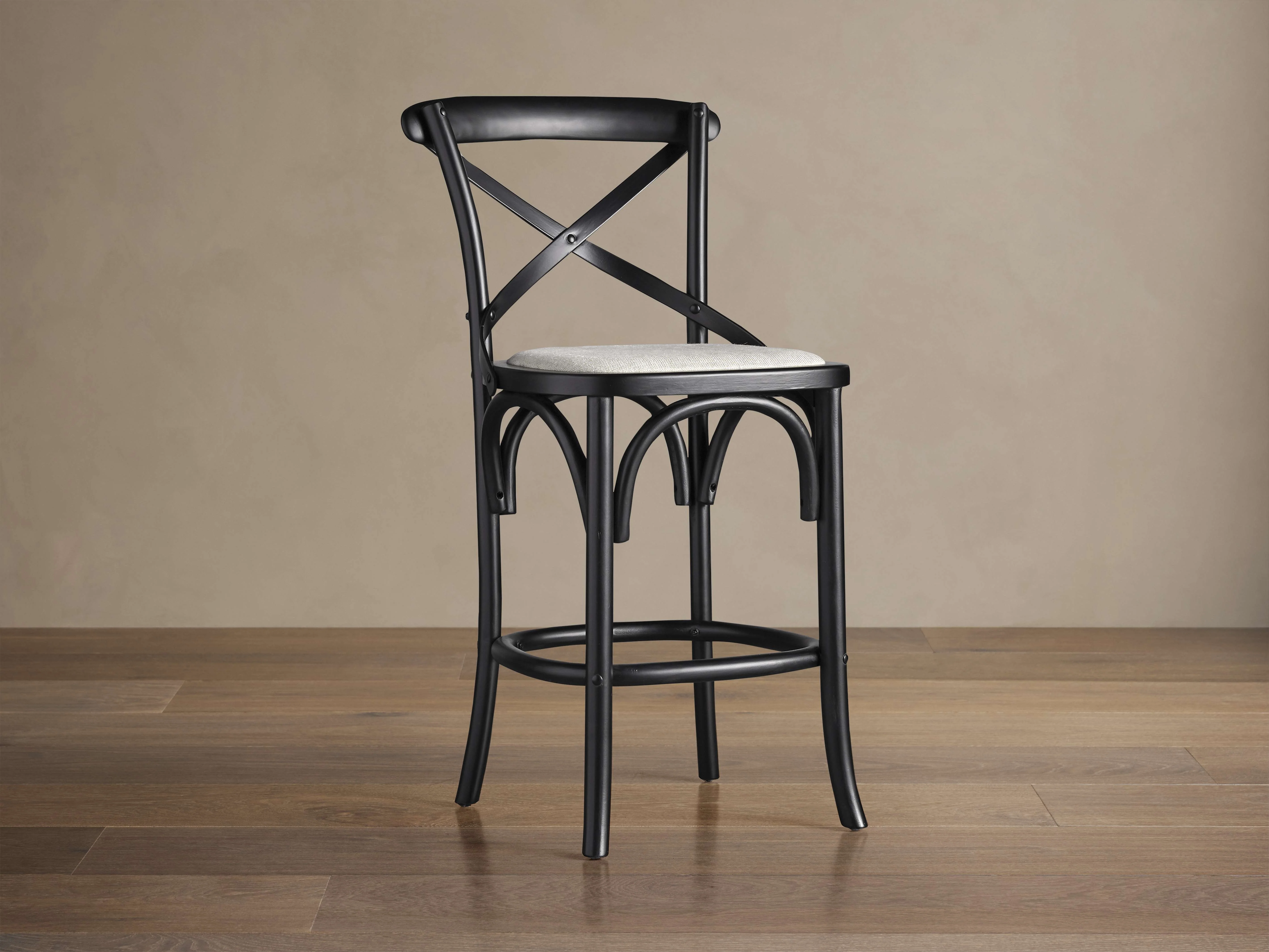 Cadence Stool with Linen Natural Seat