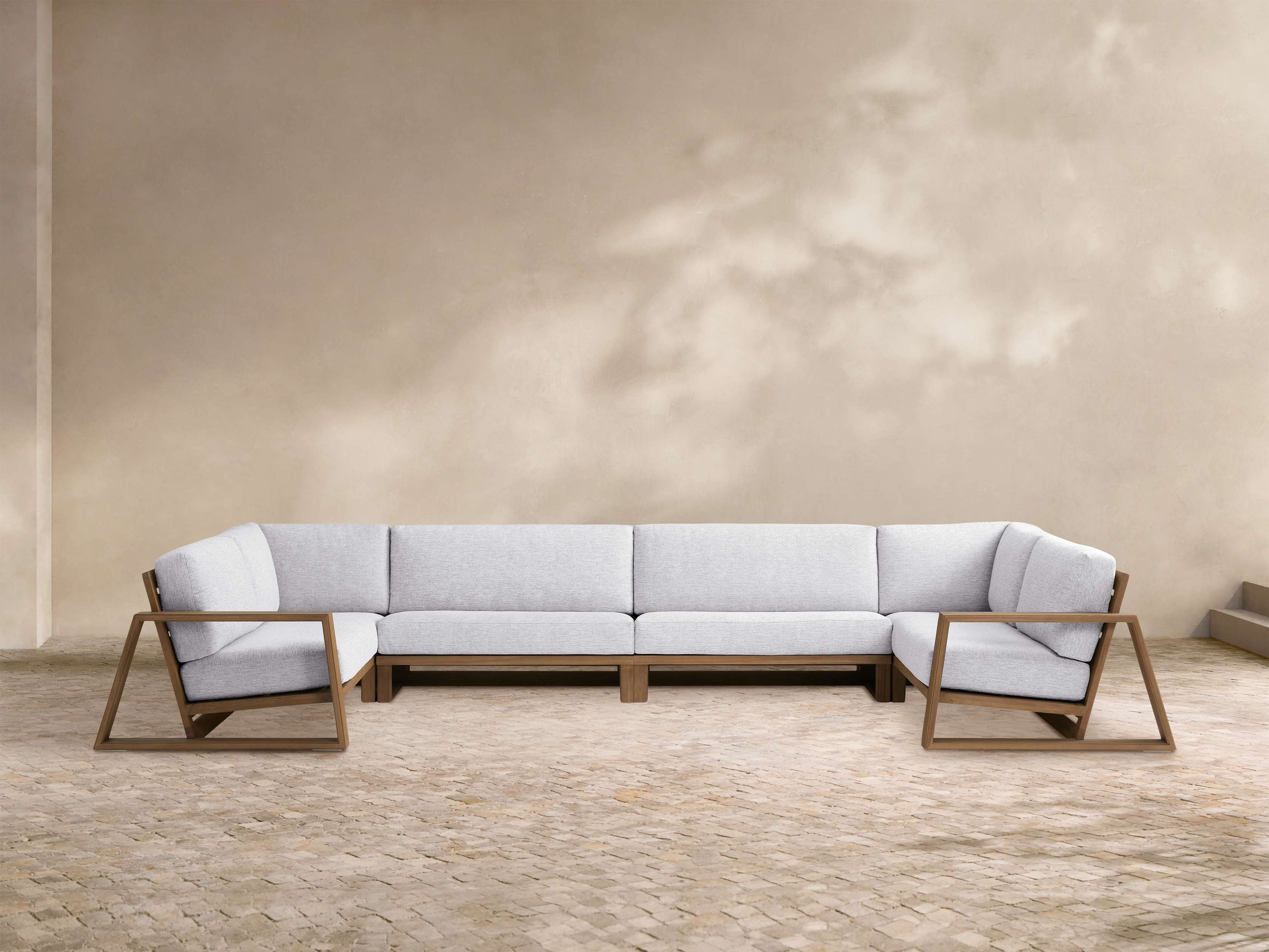 Canyon Outdoor Teak Four-Piece Sectional