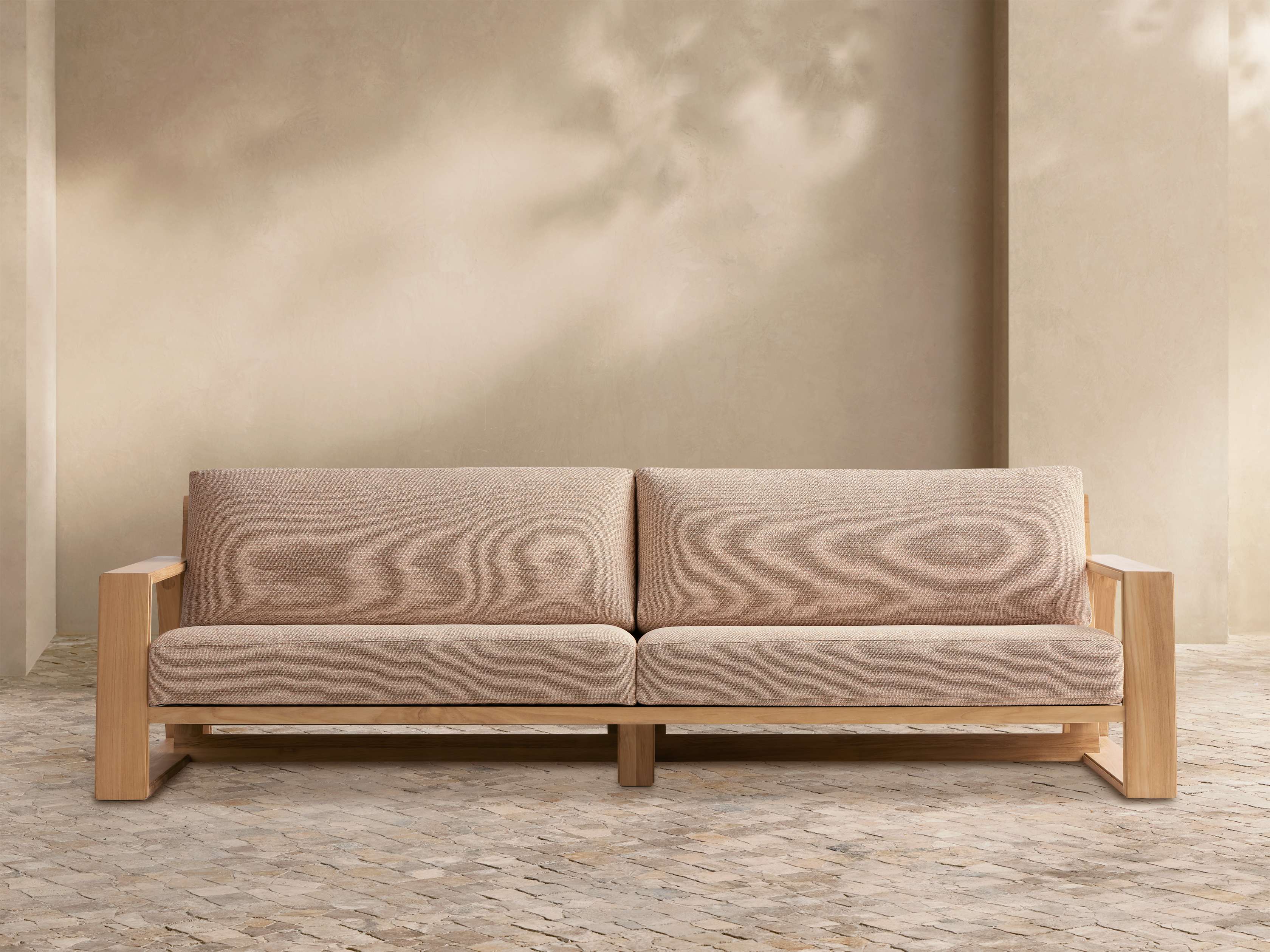 Canyon Outdoor Teak Sofa in Dani Rosewood
