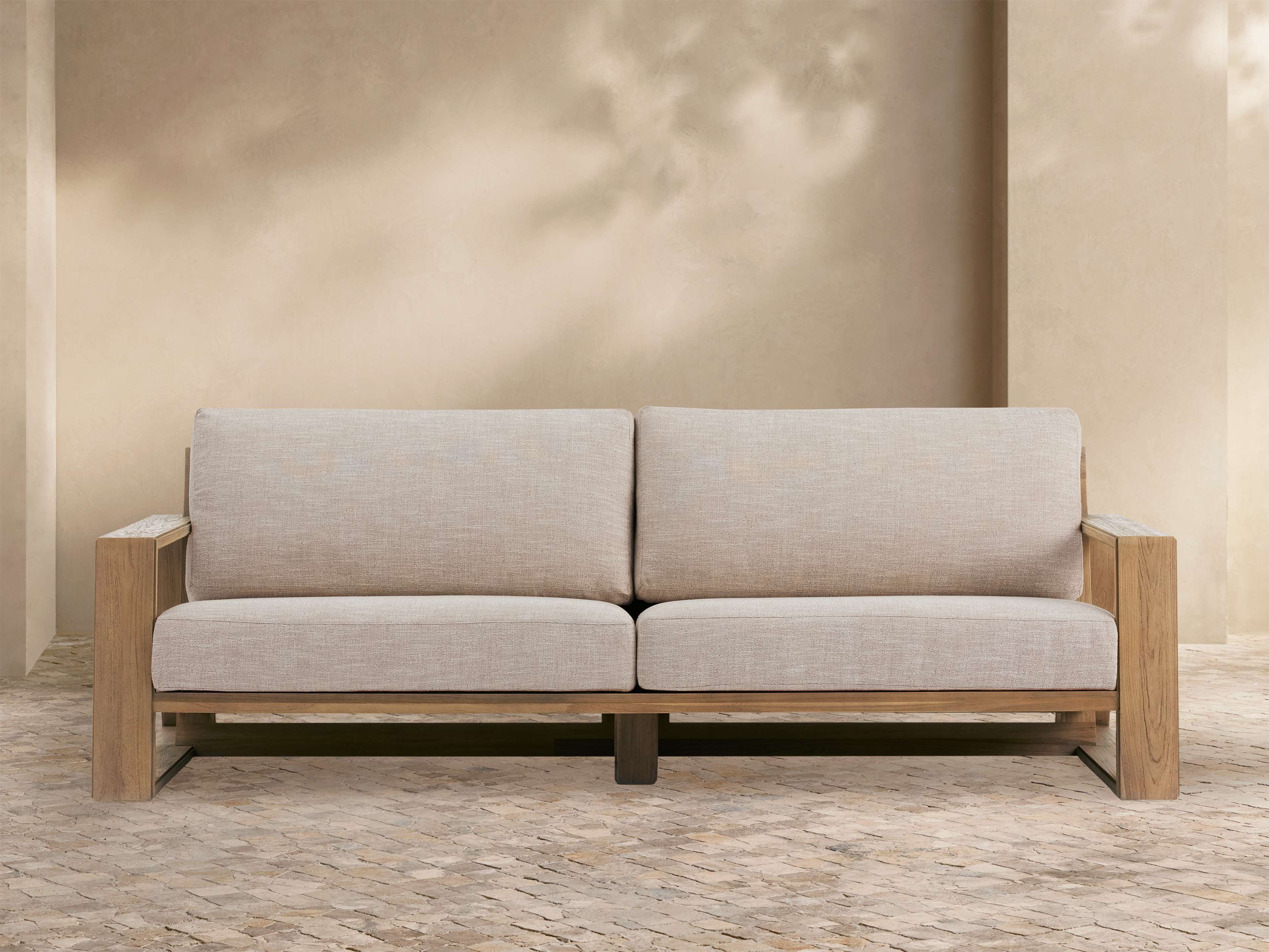 Canyon Outdoor Teak Sofa in Priano Malt