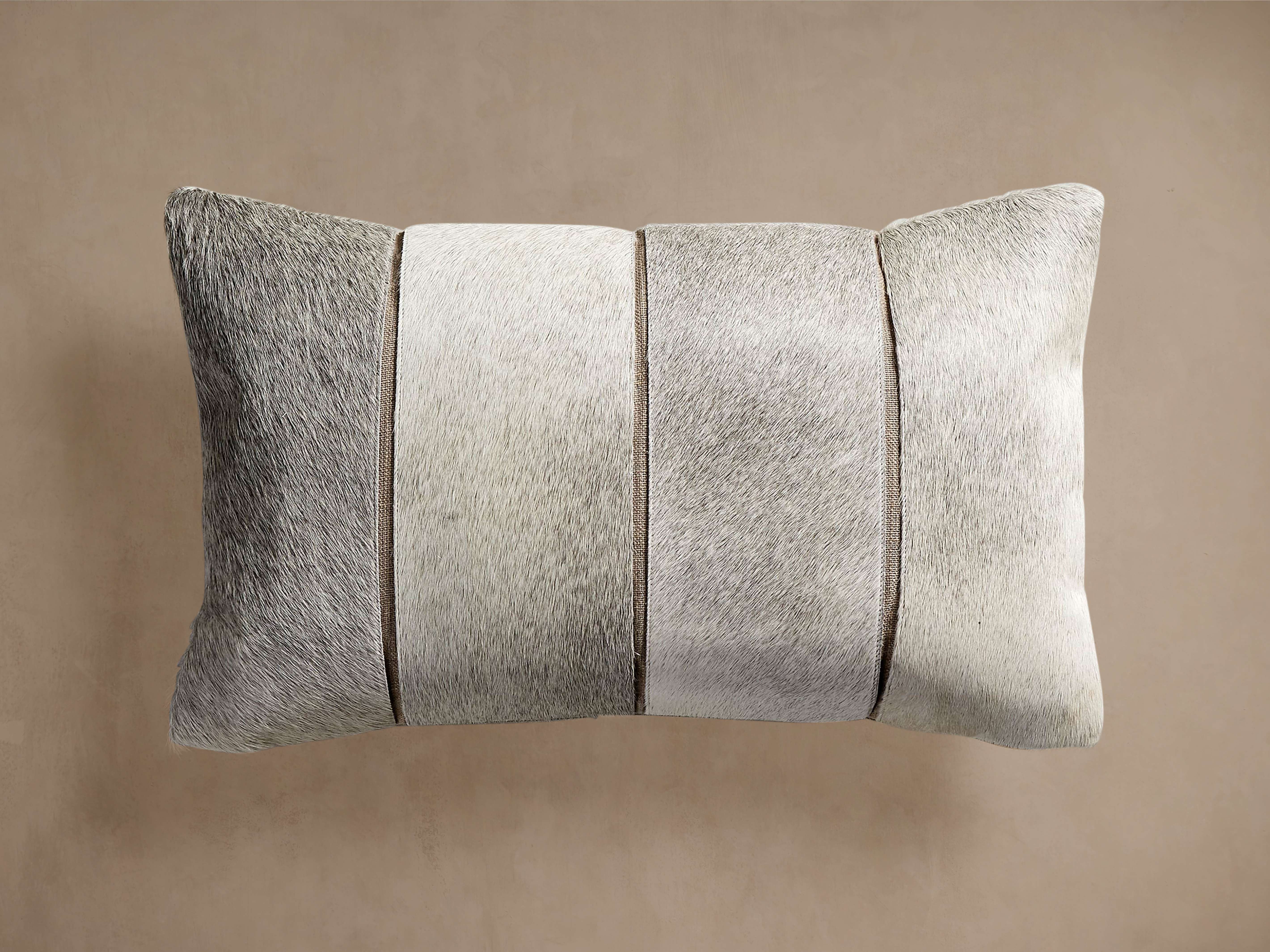 Channel-Stitch Hide Lumbar Pillow