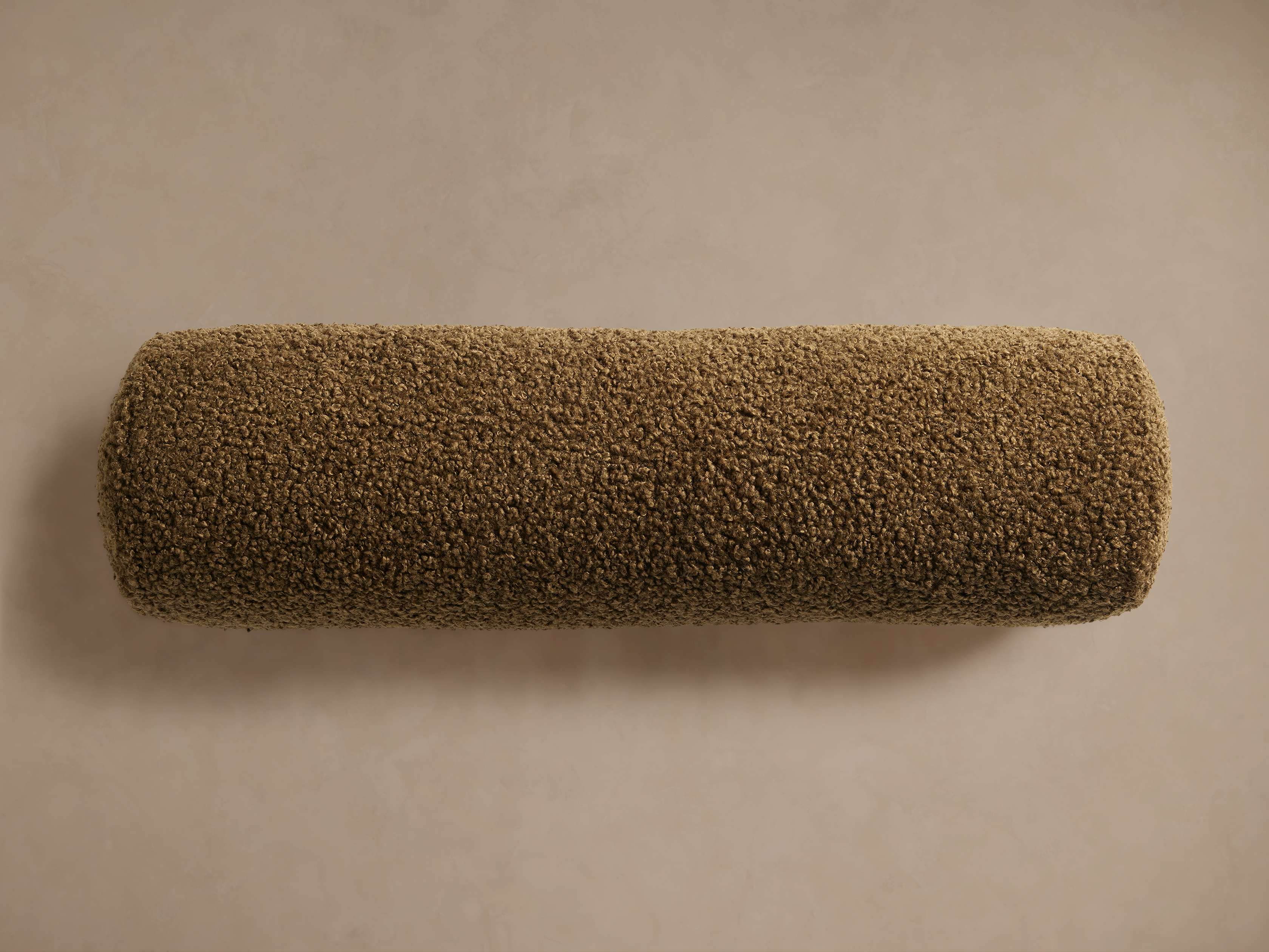 Faux Sherpa Bolster Pillow in Olive