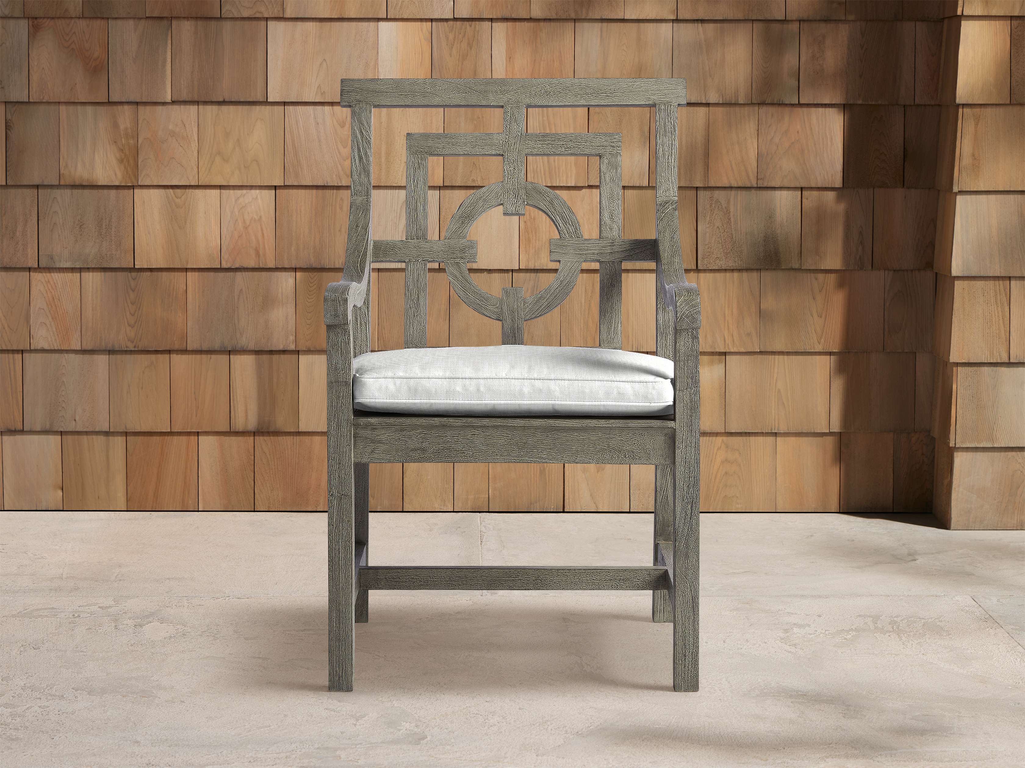 Hamptons Outdoor Dining Arm Chair in Driftwood Grey