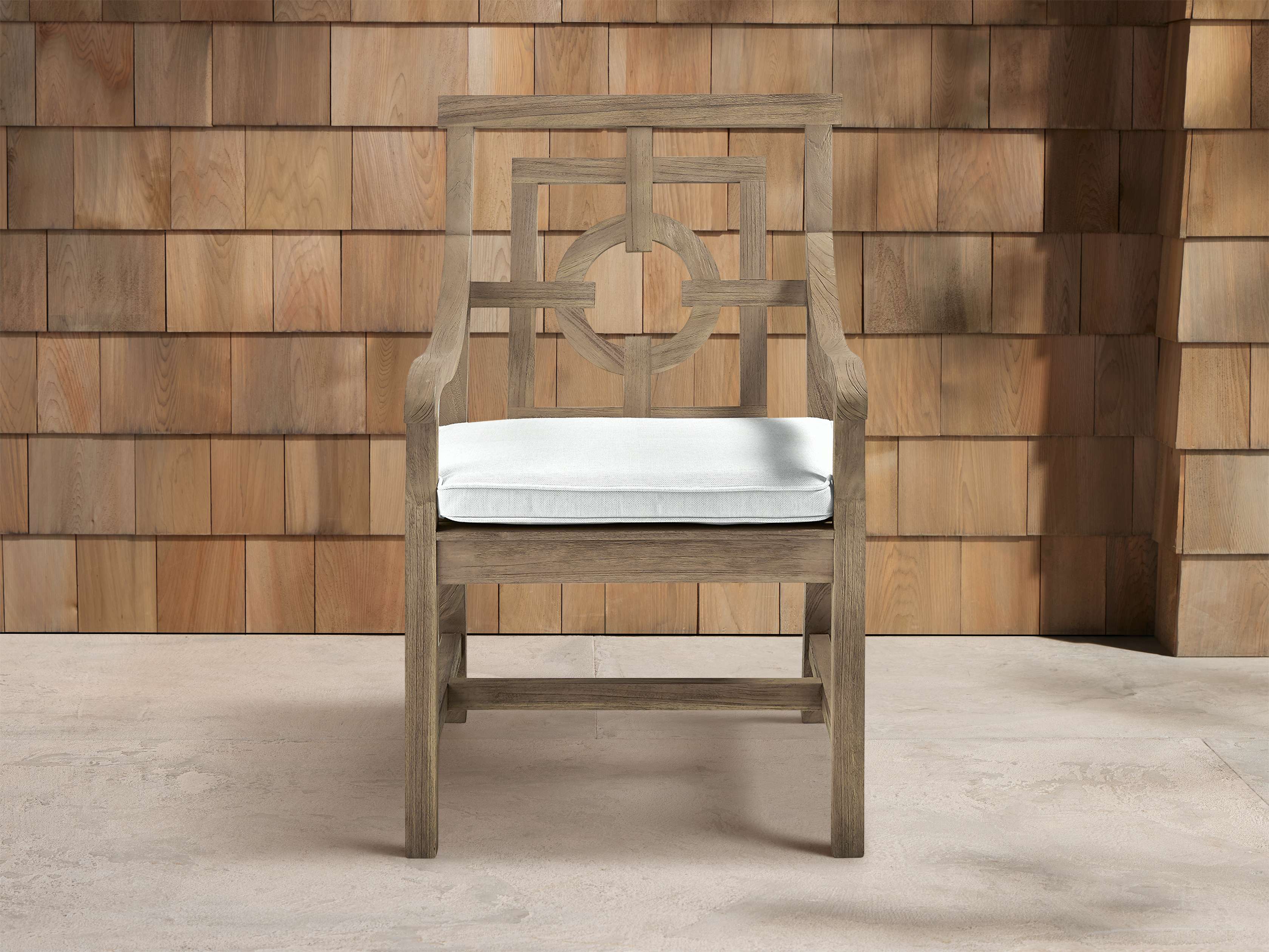 Hamptons Outdoor Dining Arm Chair in Weathered Fawn