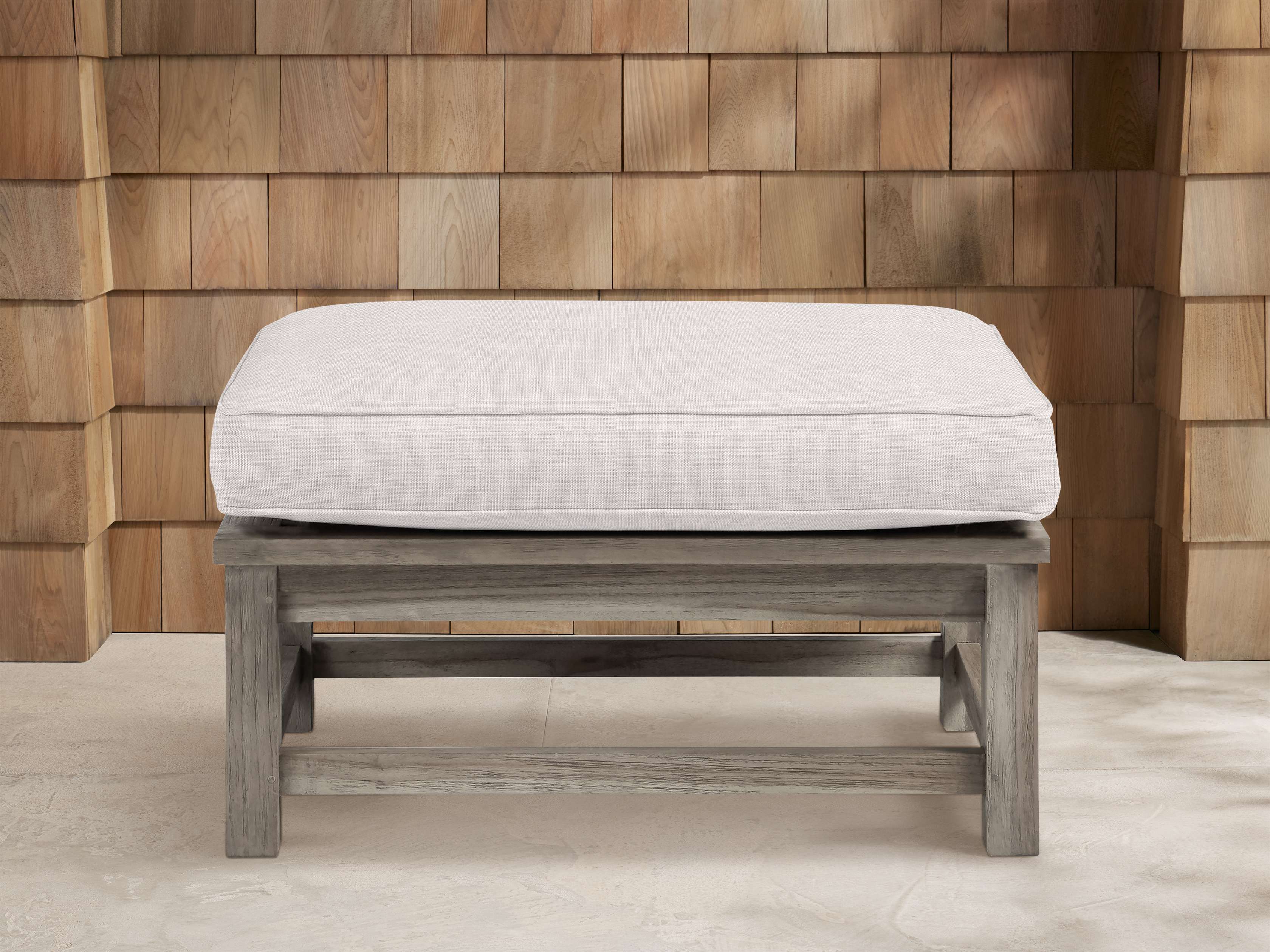 Hamptons Outdoor Ottoman in Driftwood Grey