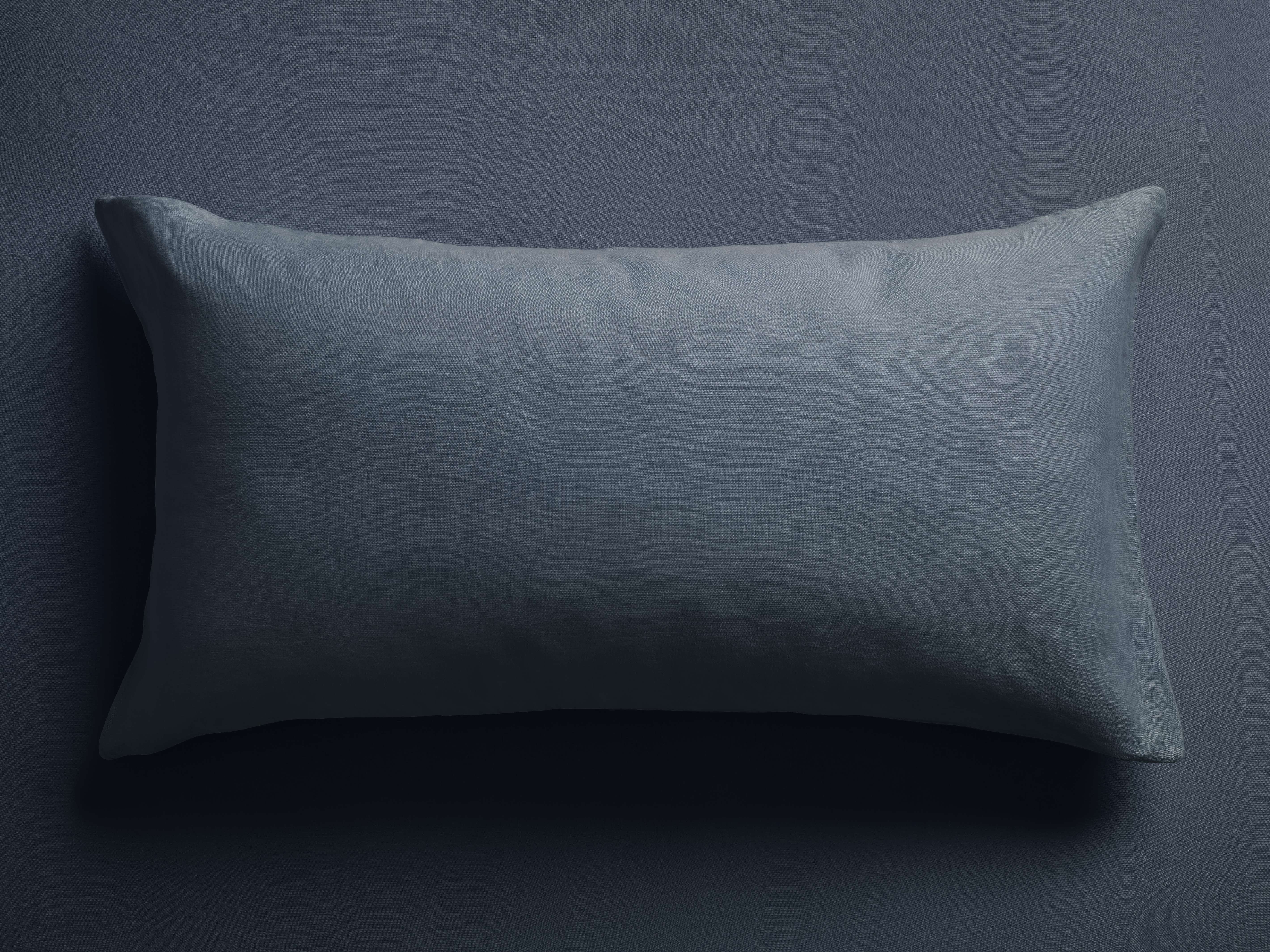 Italian Garment-Dyed Linen Sham in Indigo