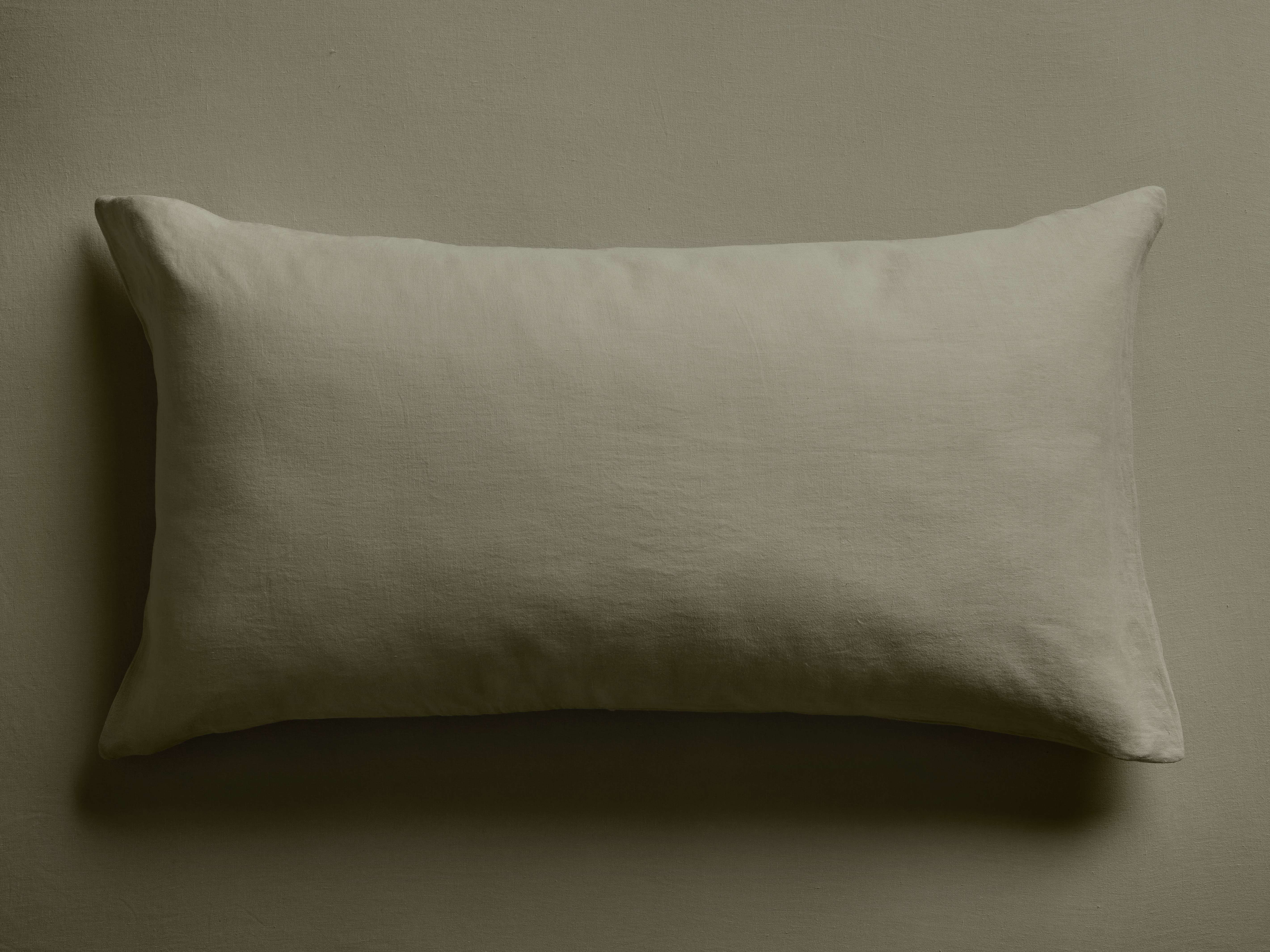 Italian Garment-Dyed Linen Sham in Moss