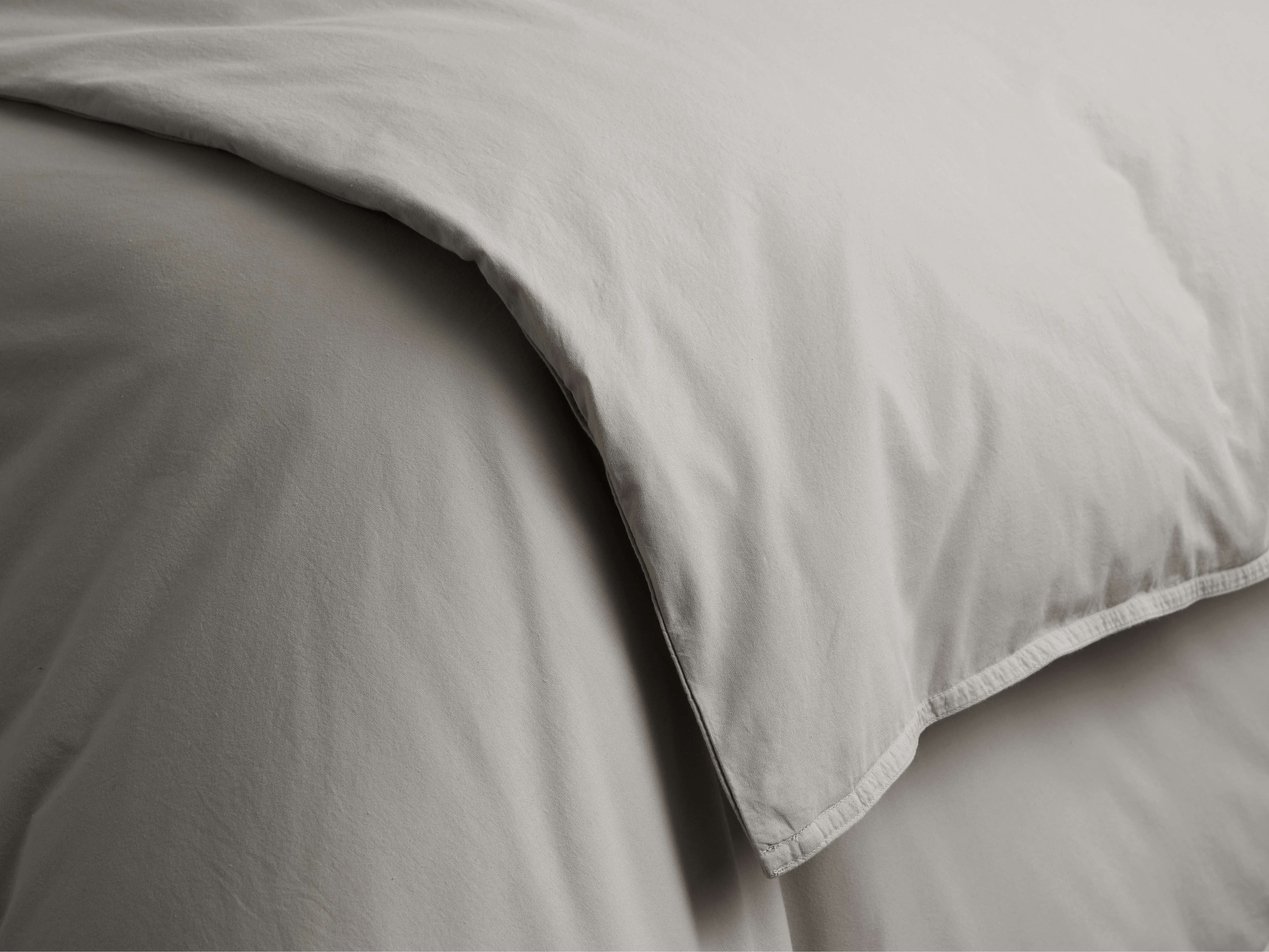 Italian Garment-Dyed Percale Duvet in Mist