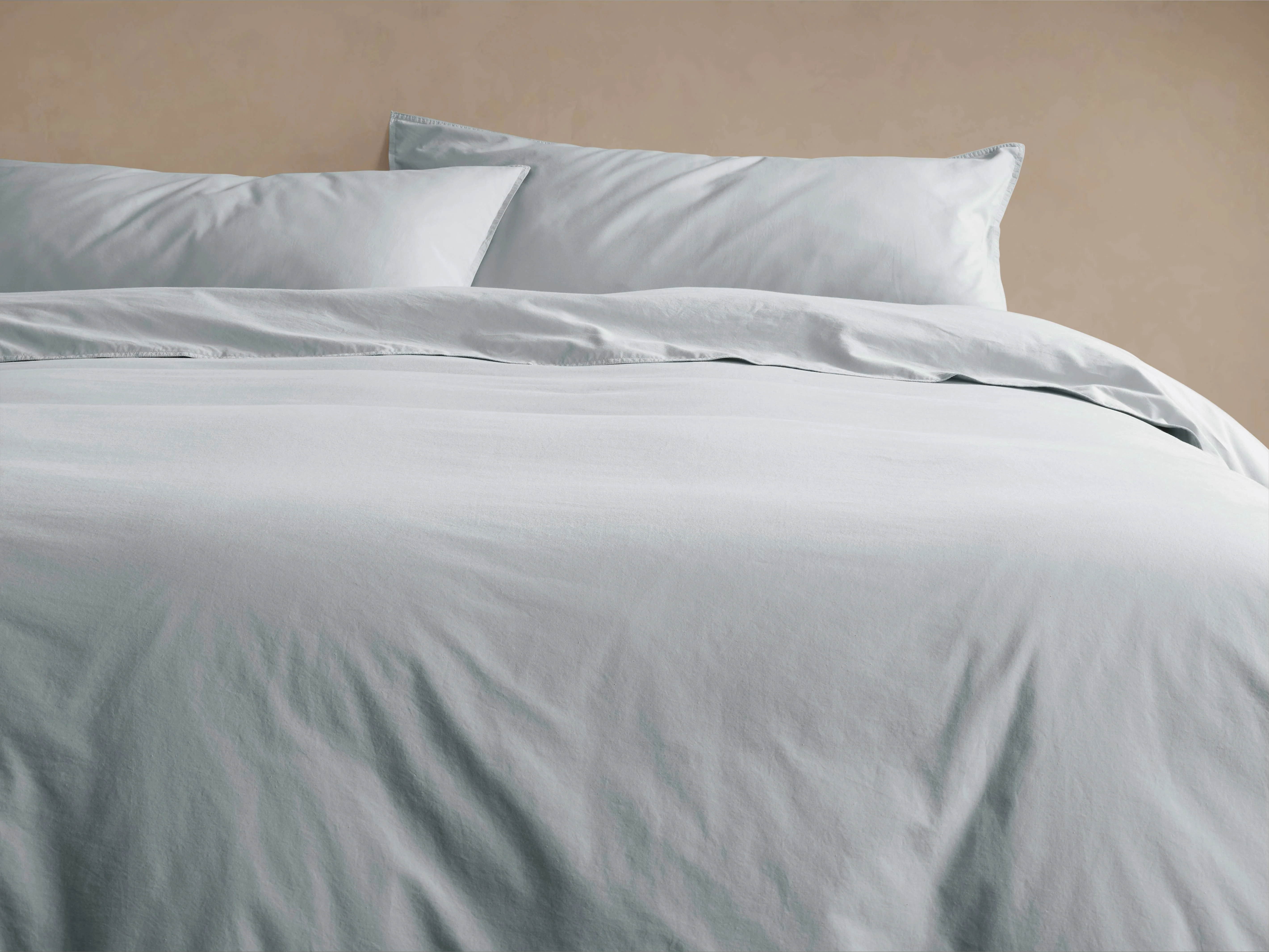 Italian Garment-Dyed Percale Duvet Set in Sky