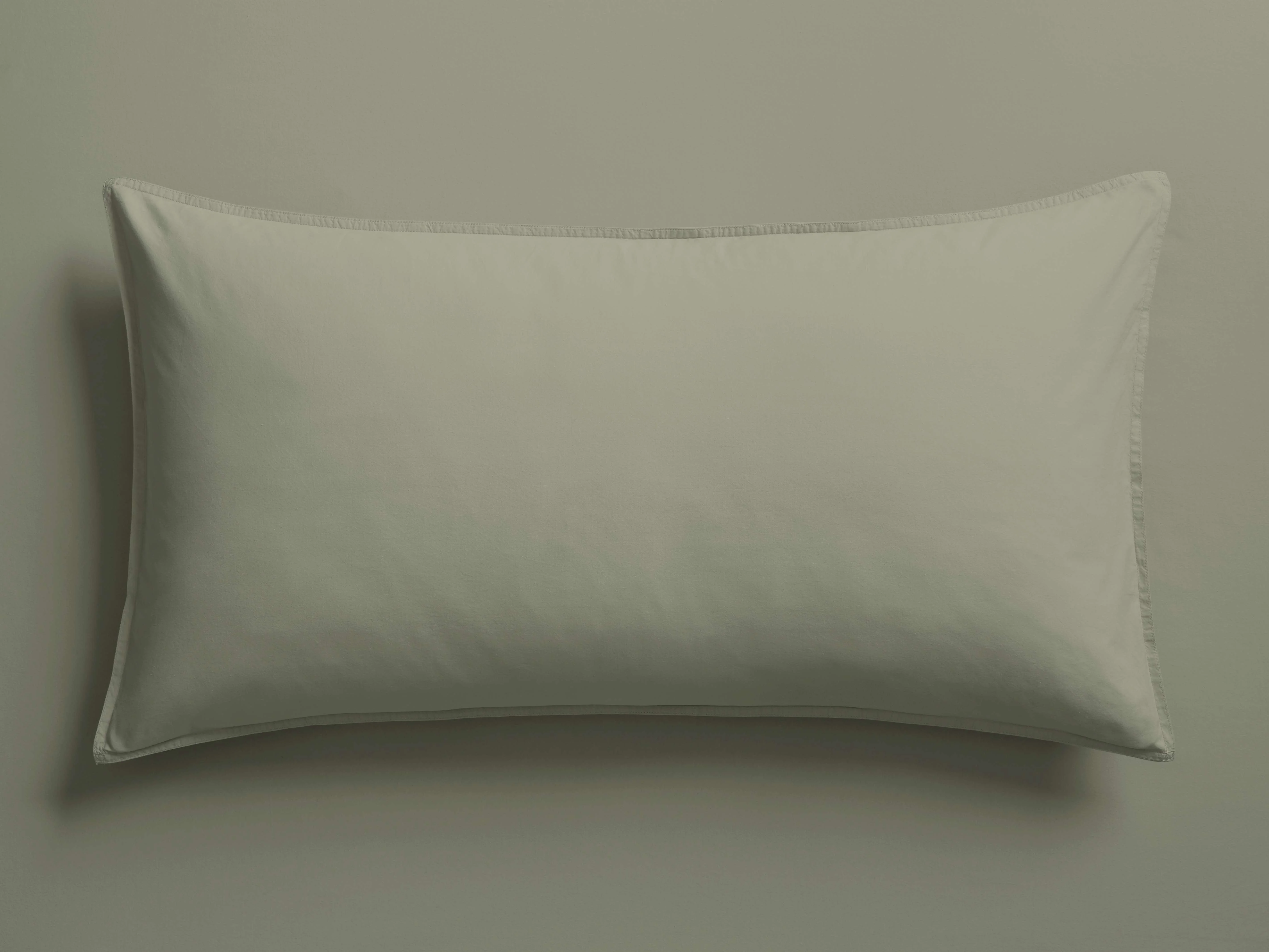 Italian Garment-Dyed Percale Sham in Moss