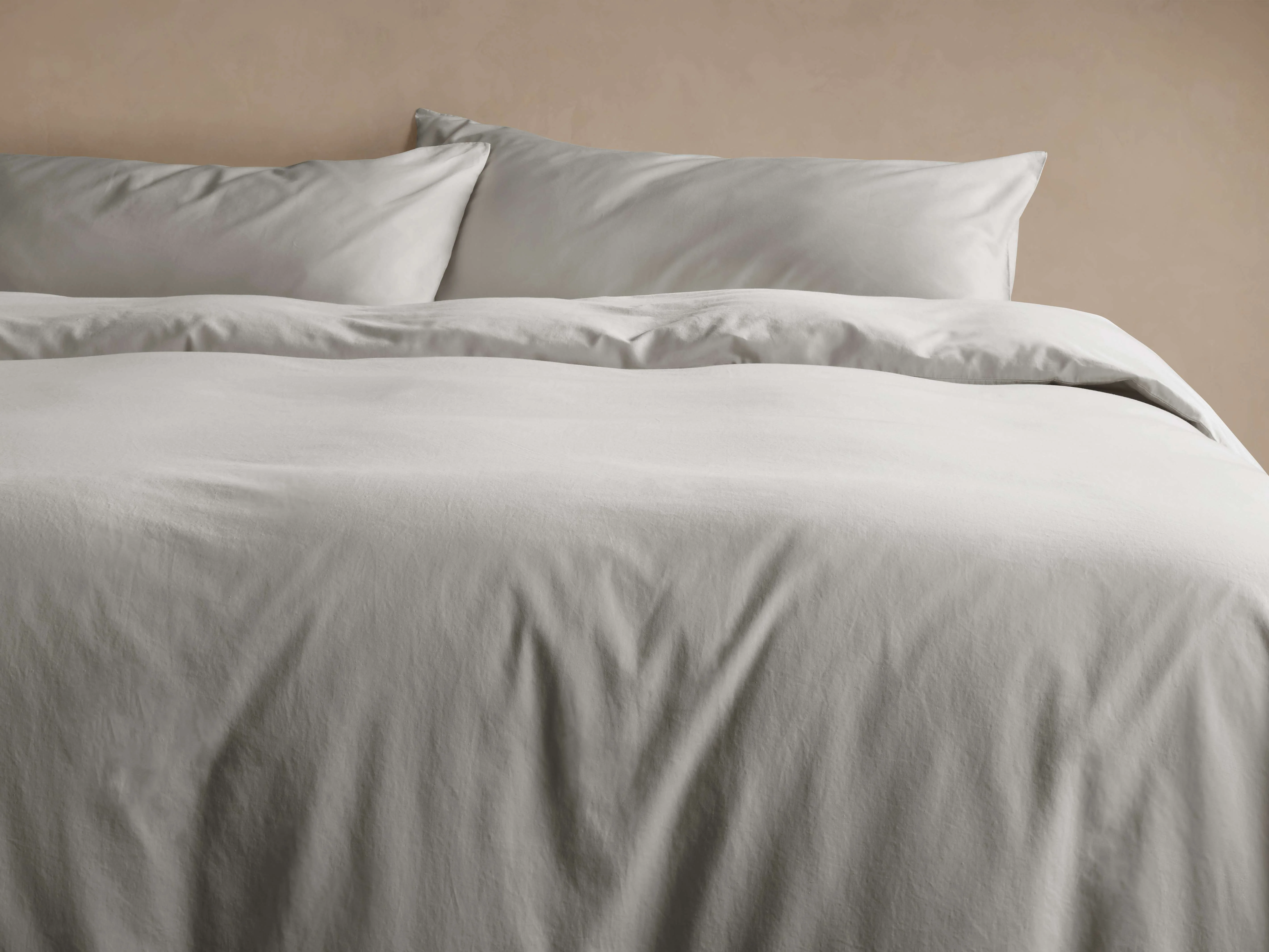 Italian Garment-Dyed Sateen Duvet Set in Mist