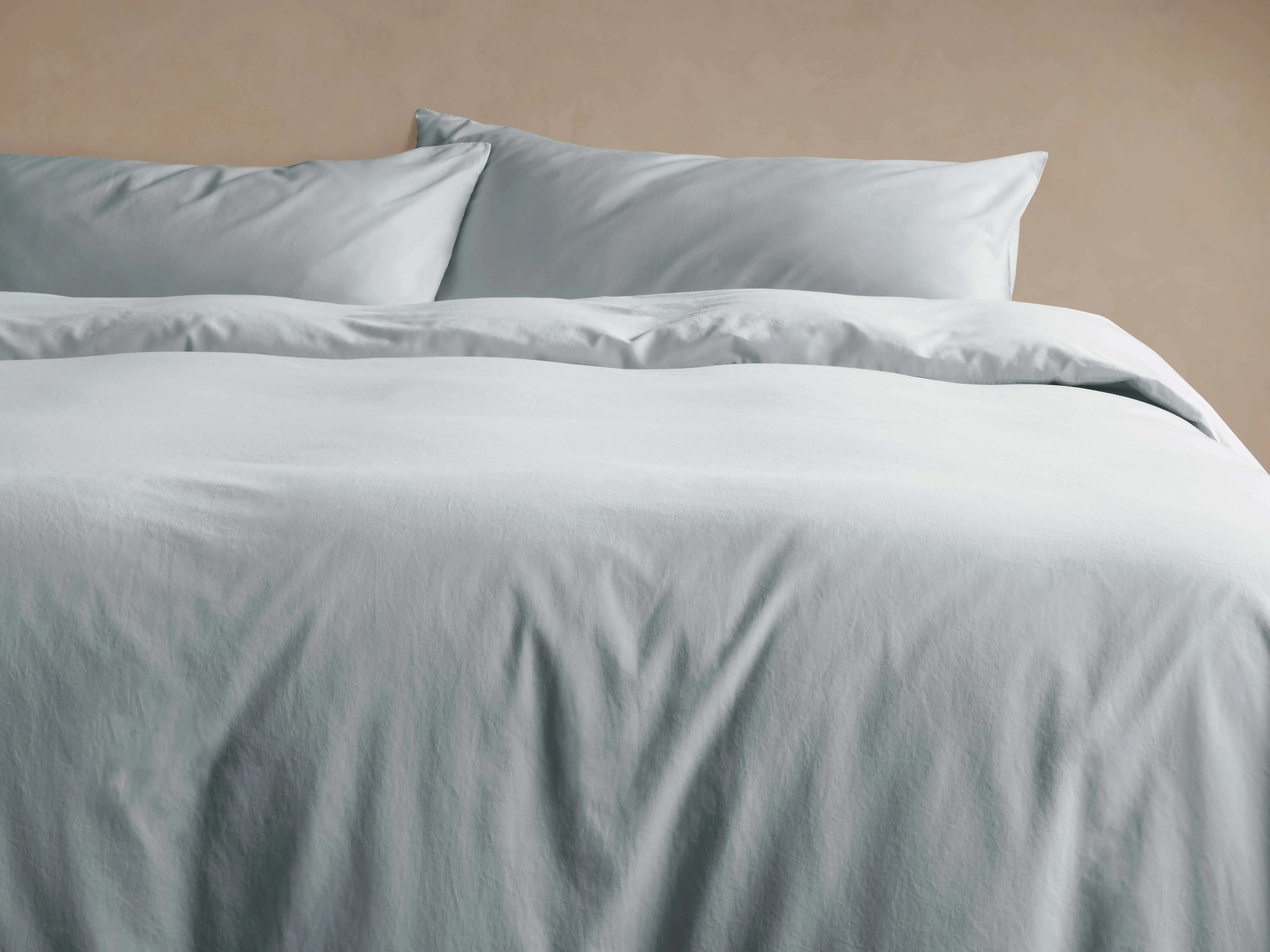 Italian Garment-Dyed Sateen Duvet Set in Sky