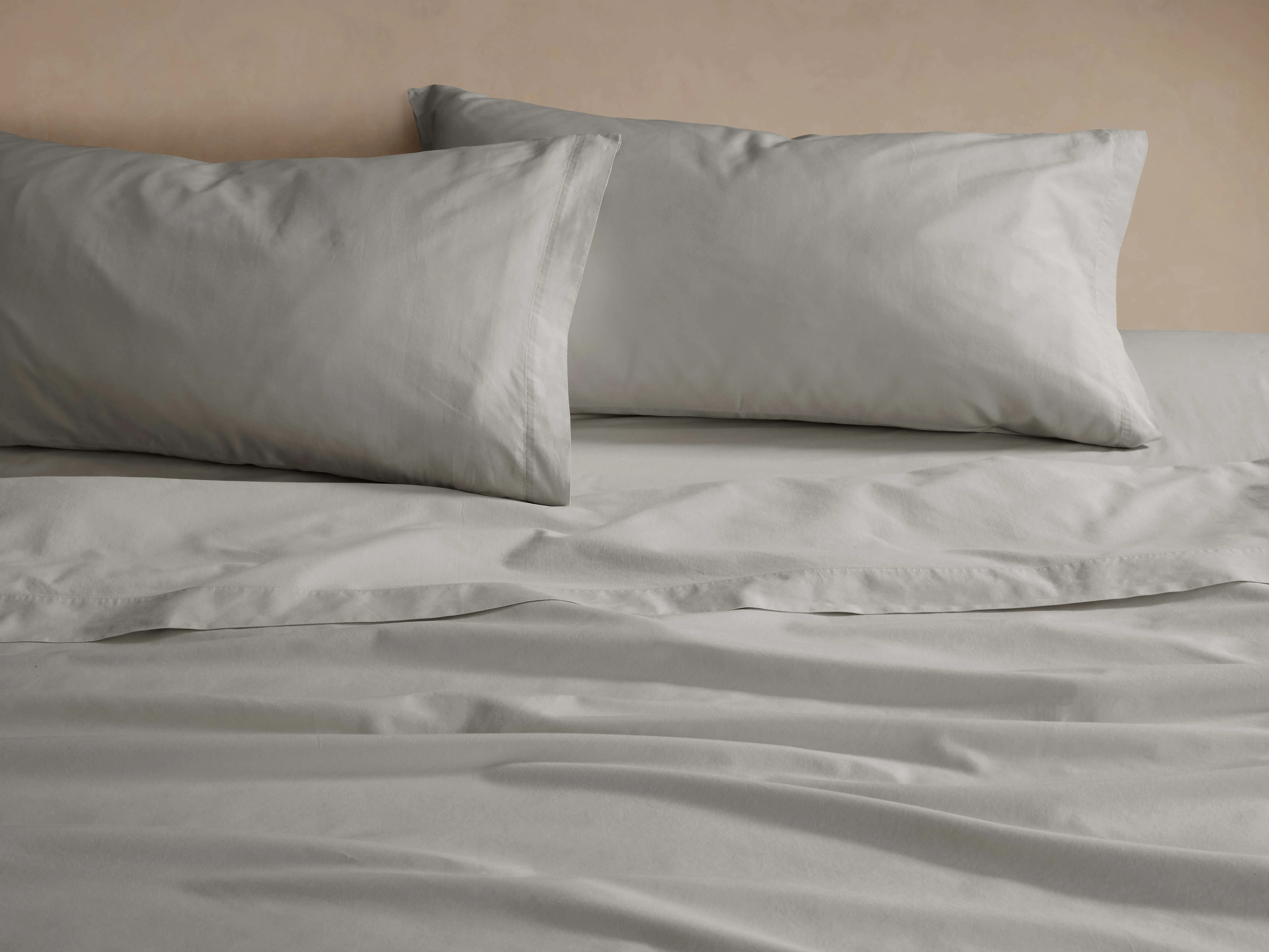 Italian Garment-Dyed Sateen Sheet Set in Mist