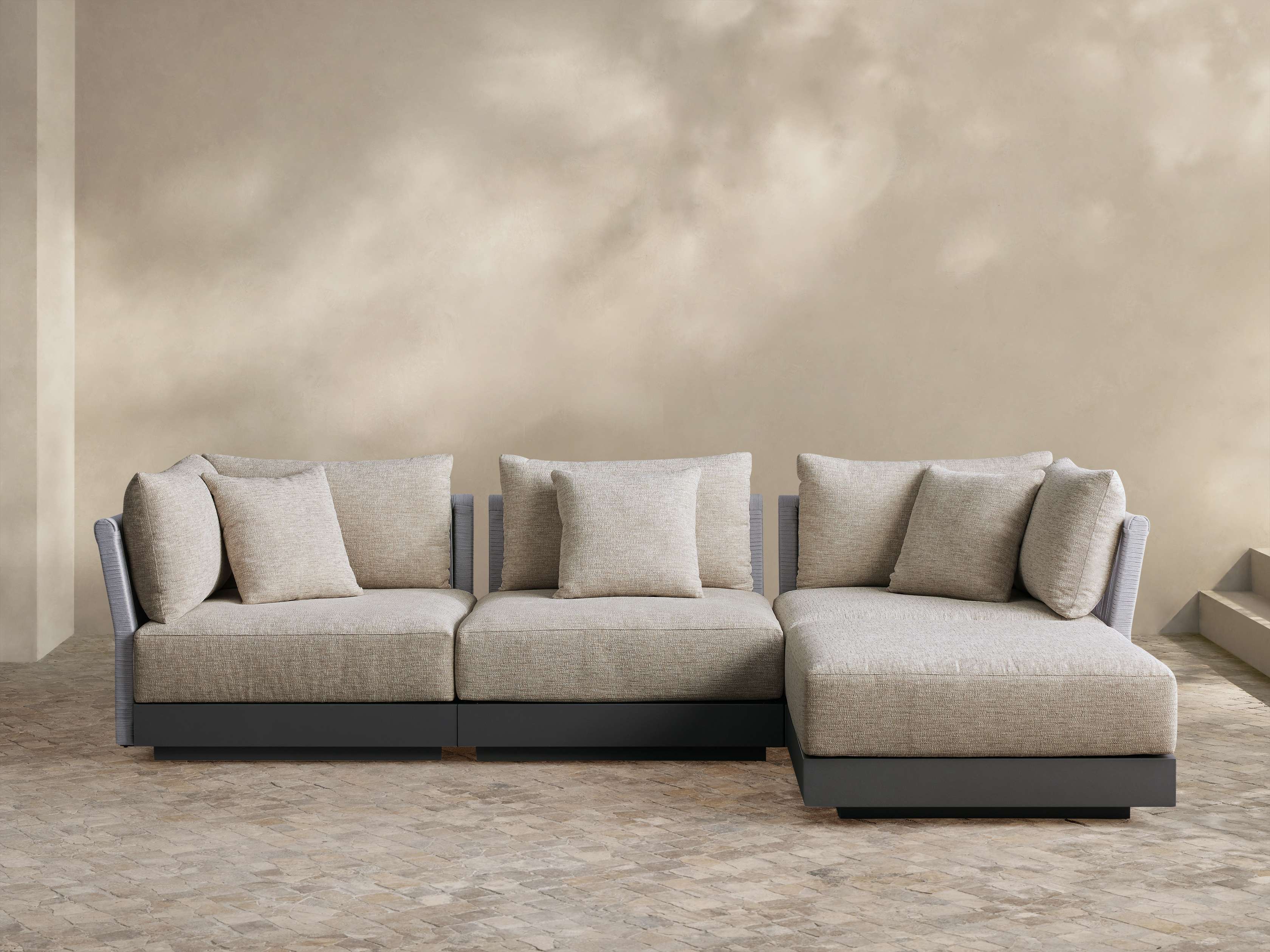 Naxos Outdoor Four-Piece Sectional with Ottoman