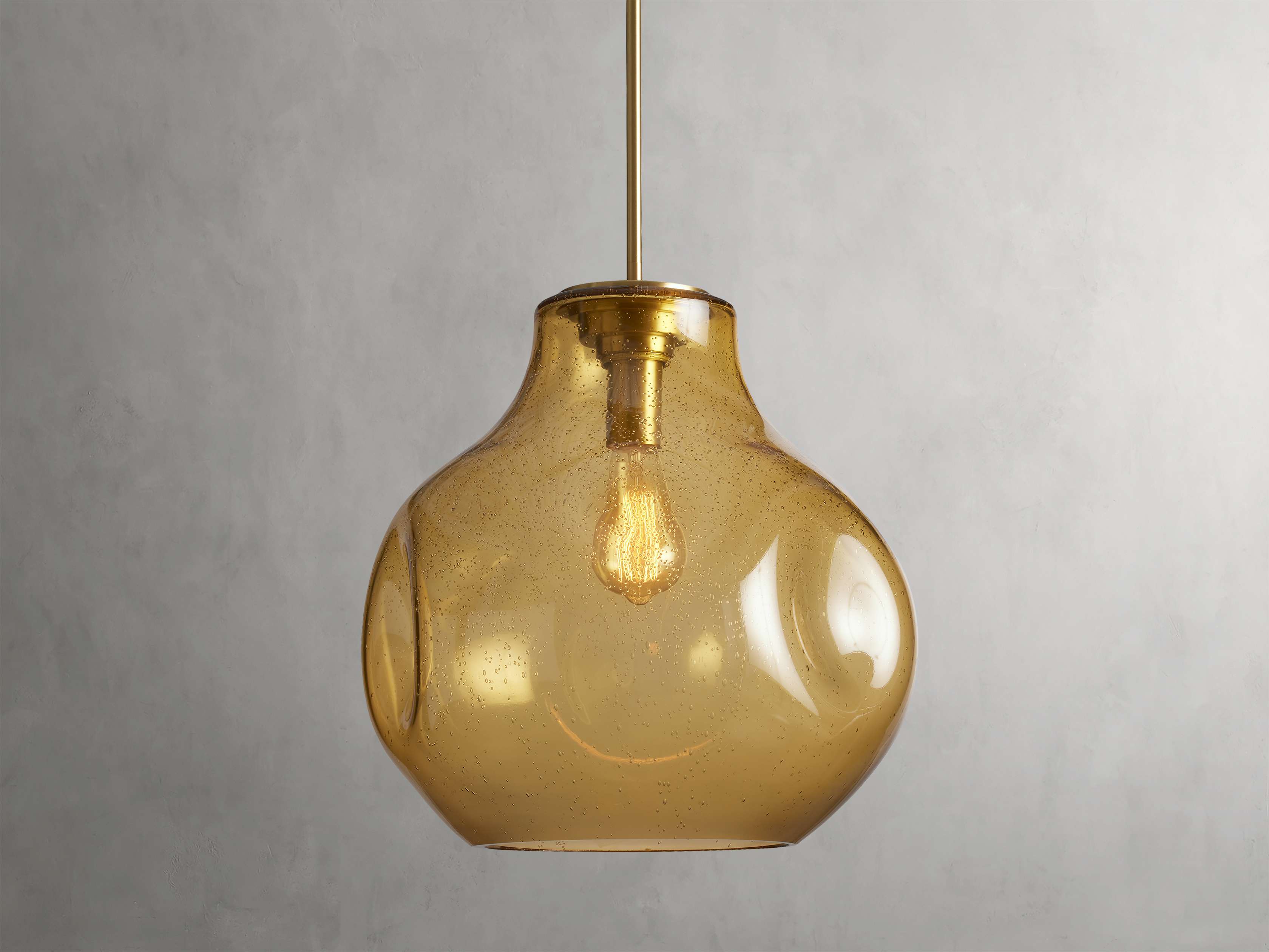 Organic 16" Pendant with Amber Glass