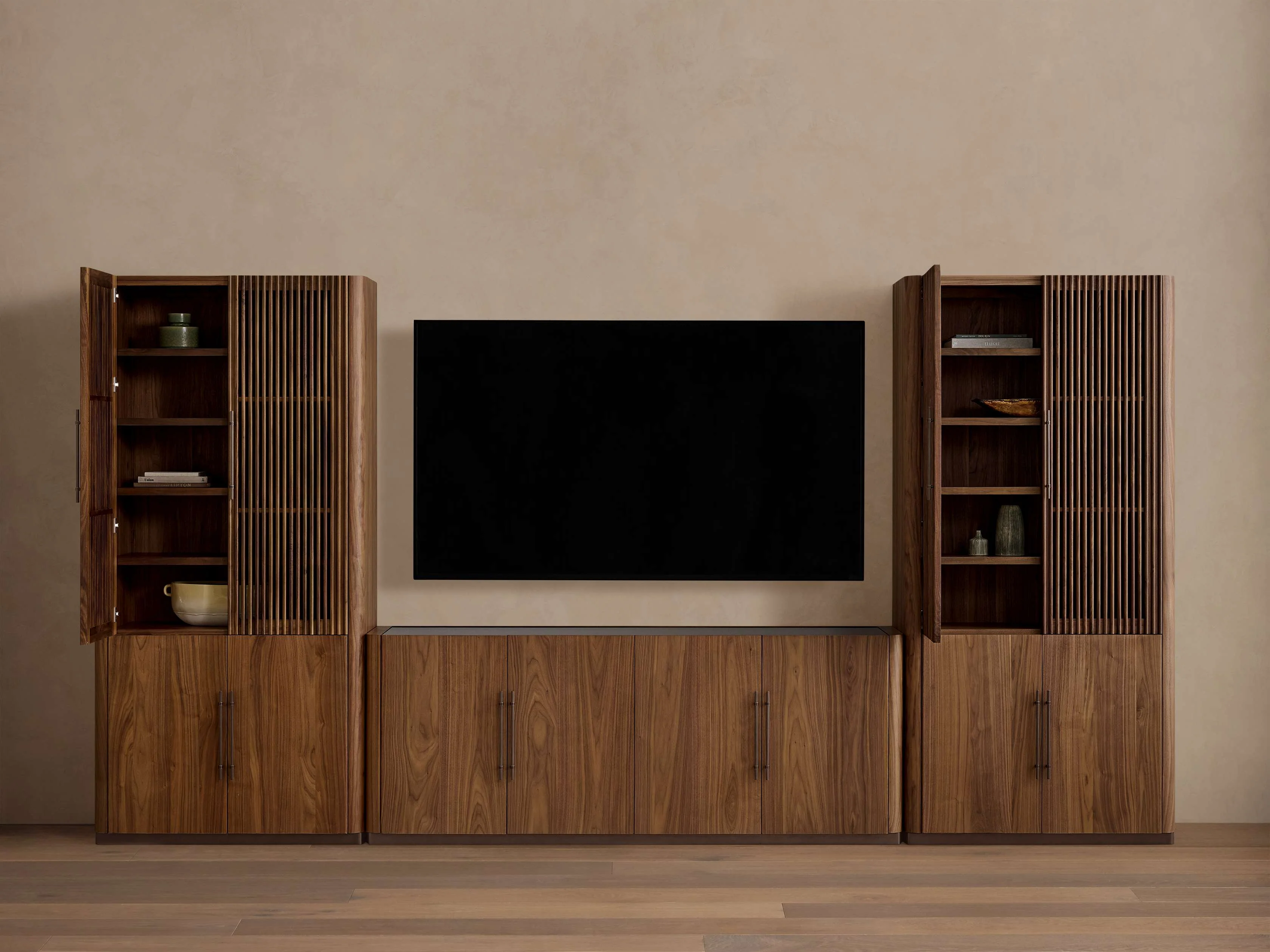Piermont Modular Reeded Media Cabinet Set