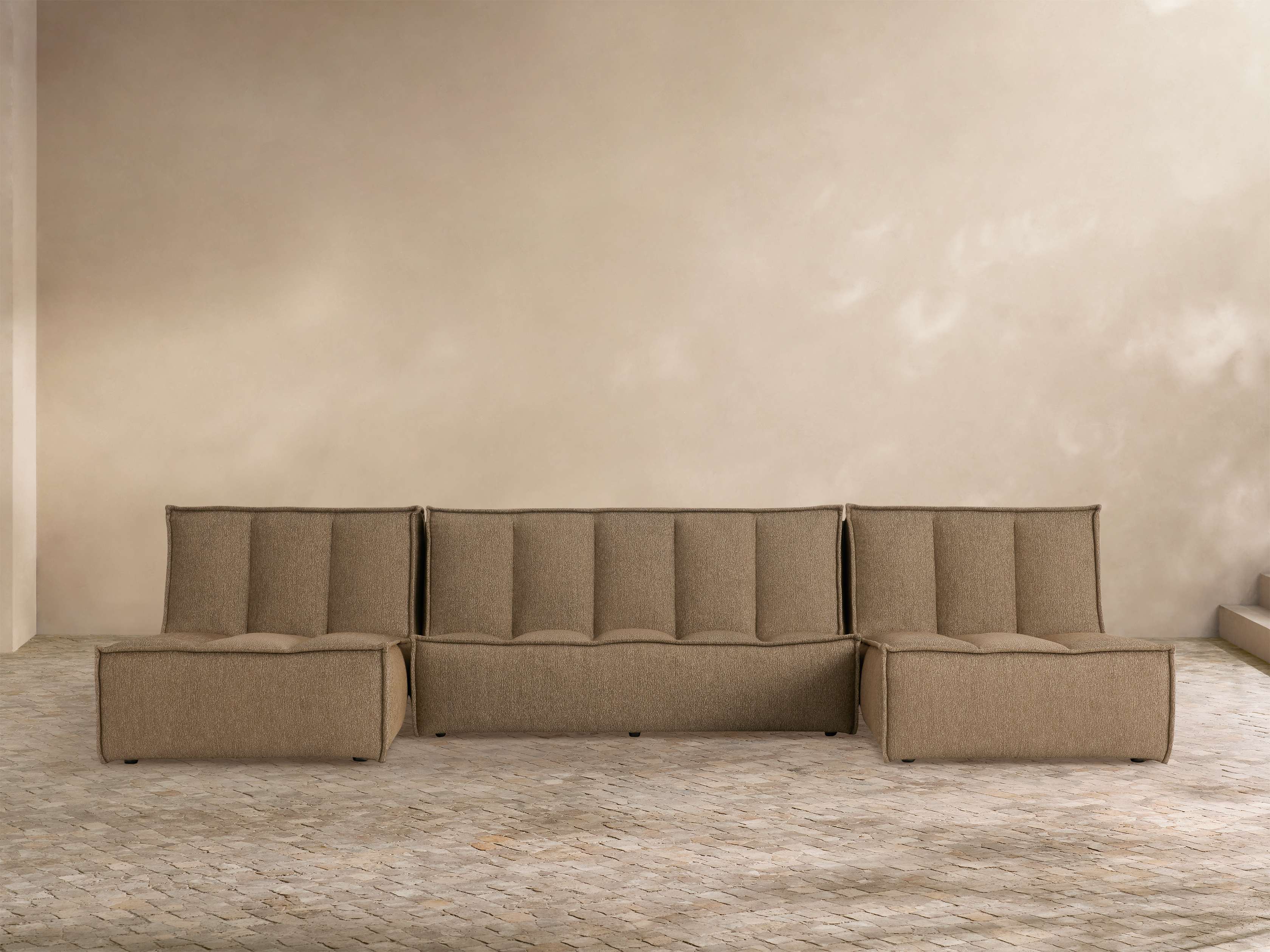 Porto Outdoor Three-Piece Double Chaise Sectional
