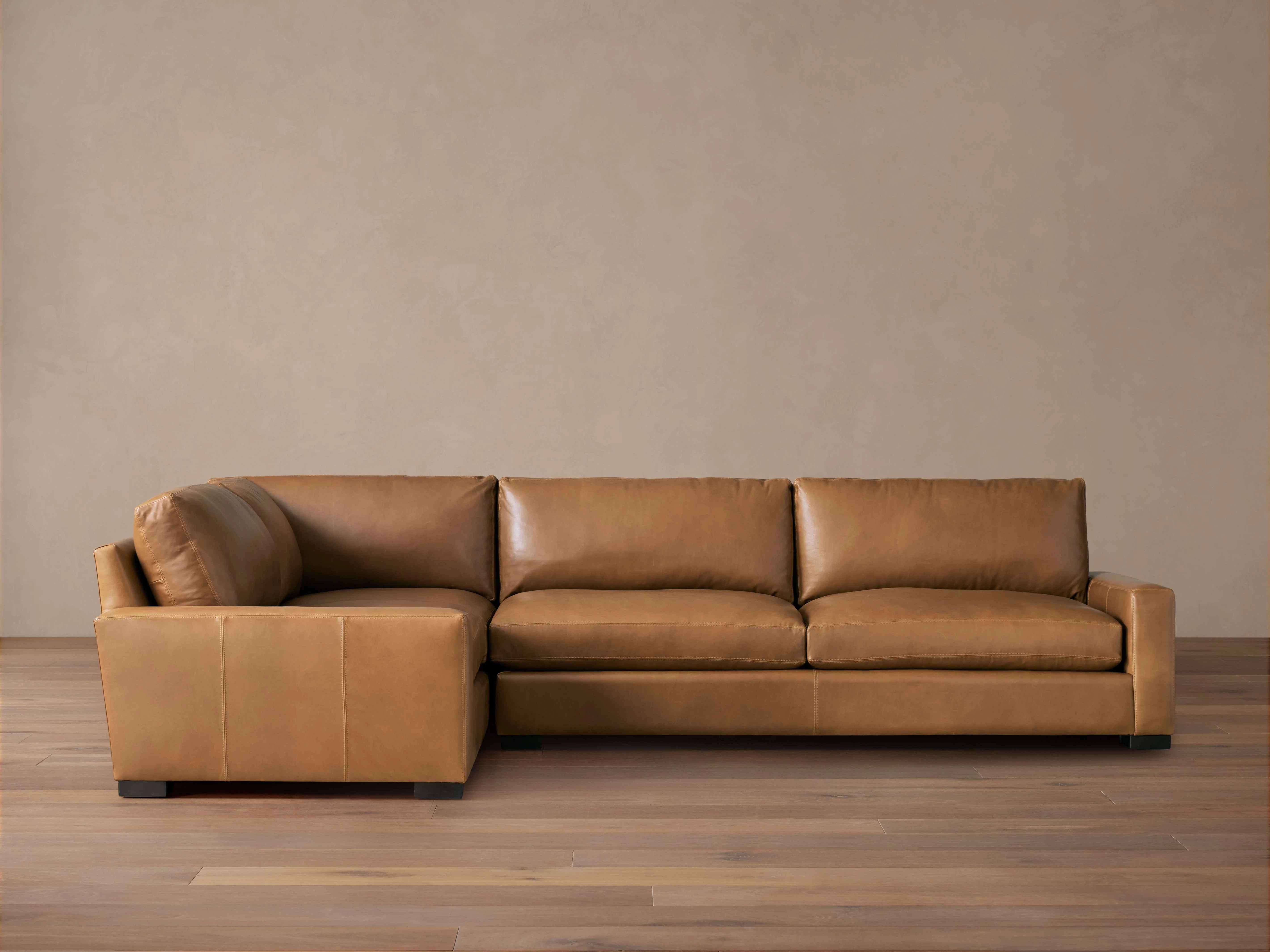 Remington Leather Two-Piece Sectional in Saratoga Chocolate