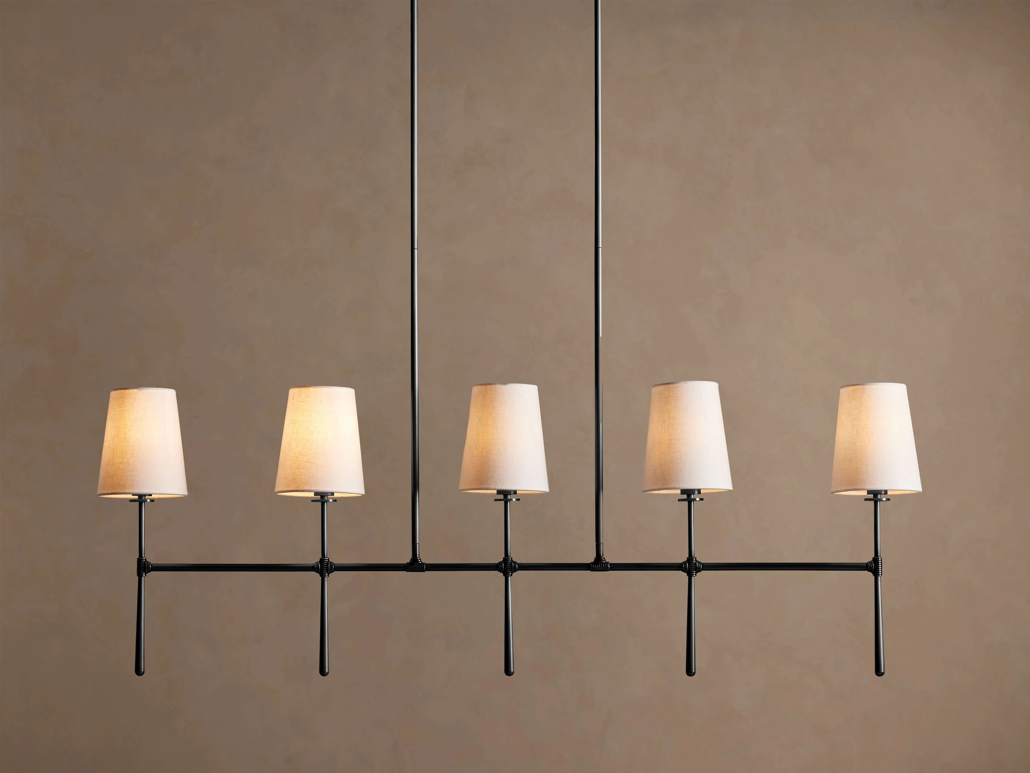 Rhodes 5 Light Linear Chandelier in Bronze
