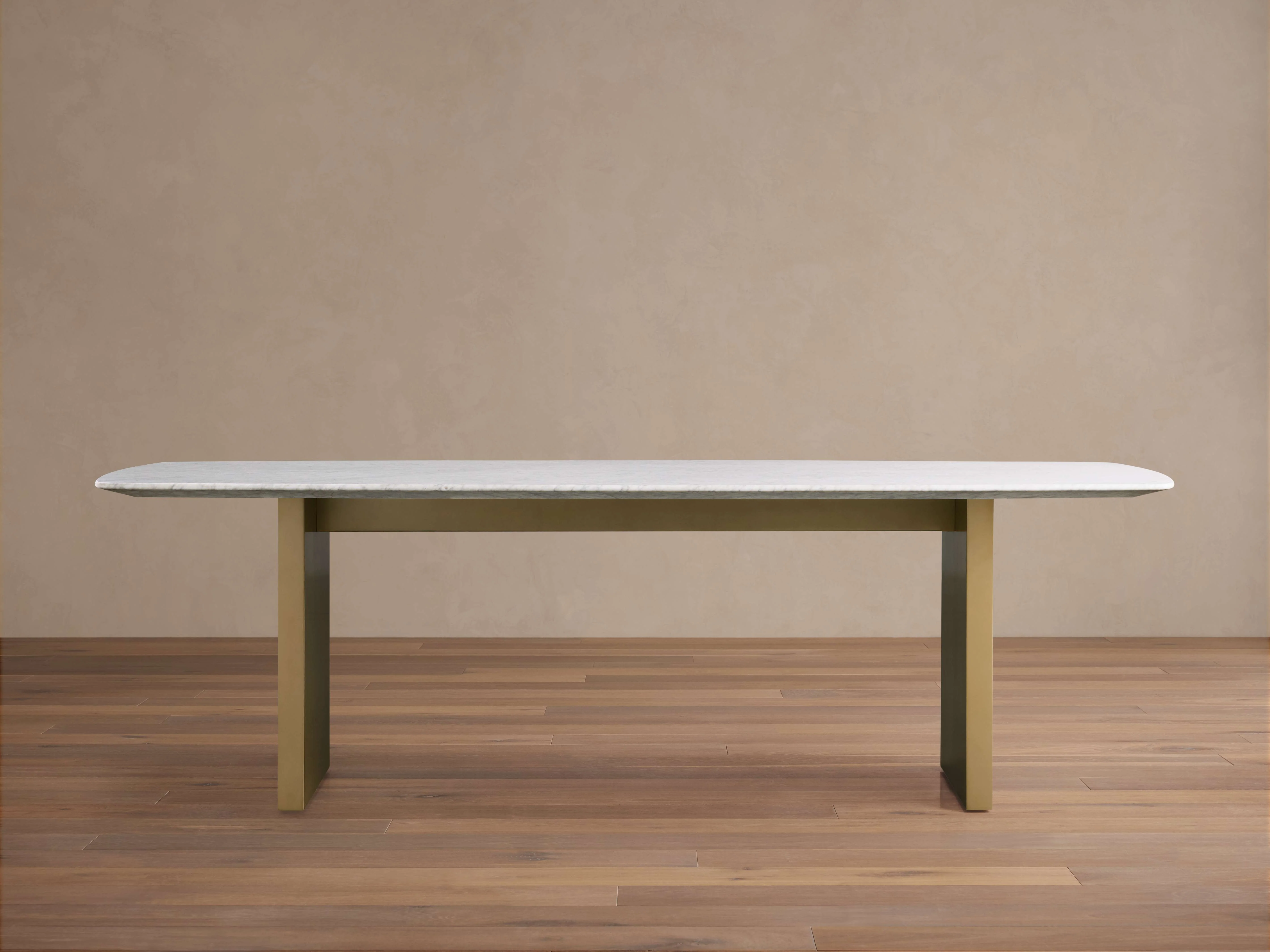 Saint Germain 96" Stone Dining Table with Metal Clement Base