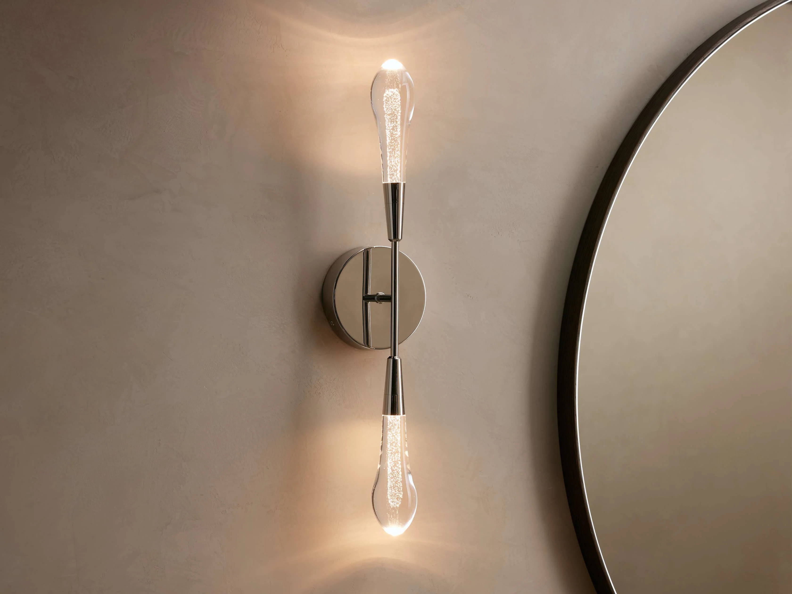 Soltaire Double Sconce in Nickel