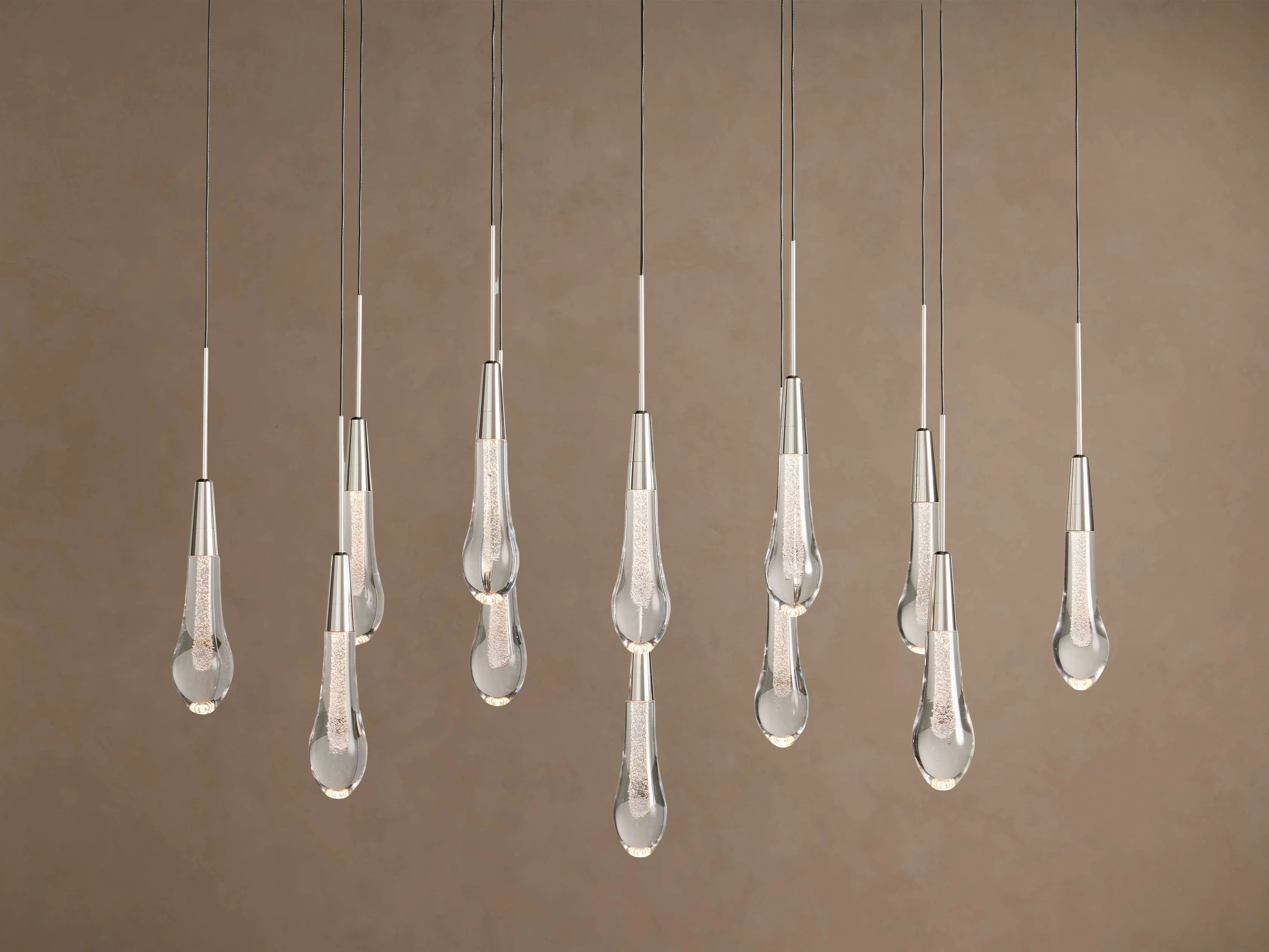 Soltaire Linear Chandelier in Nickel