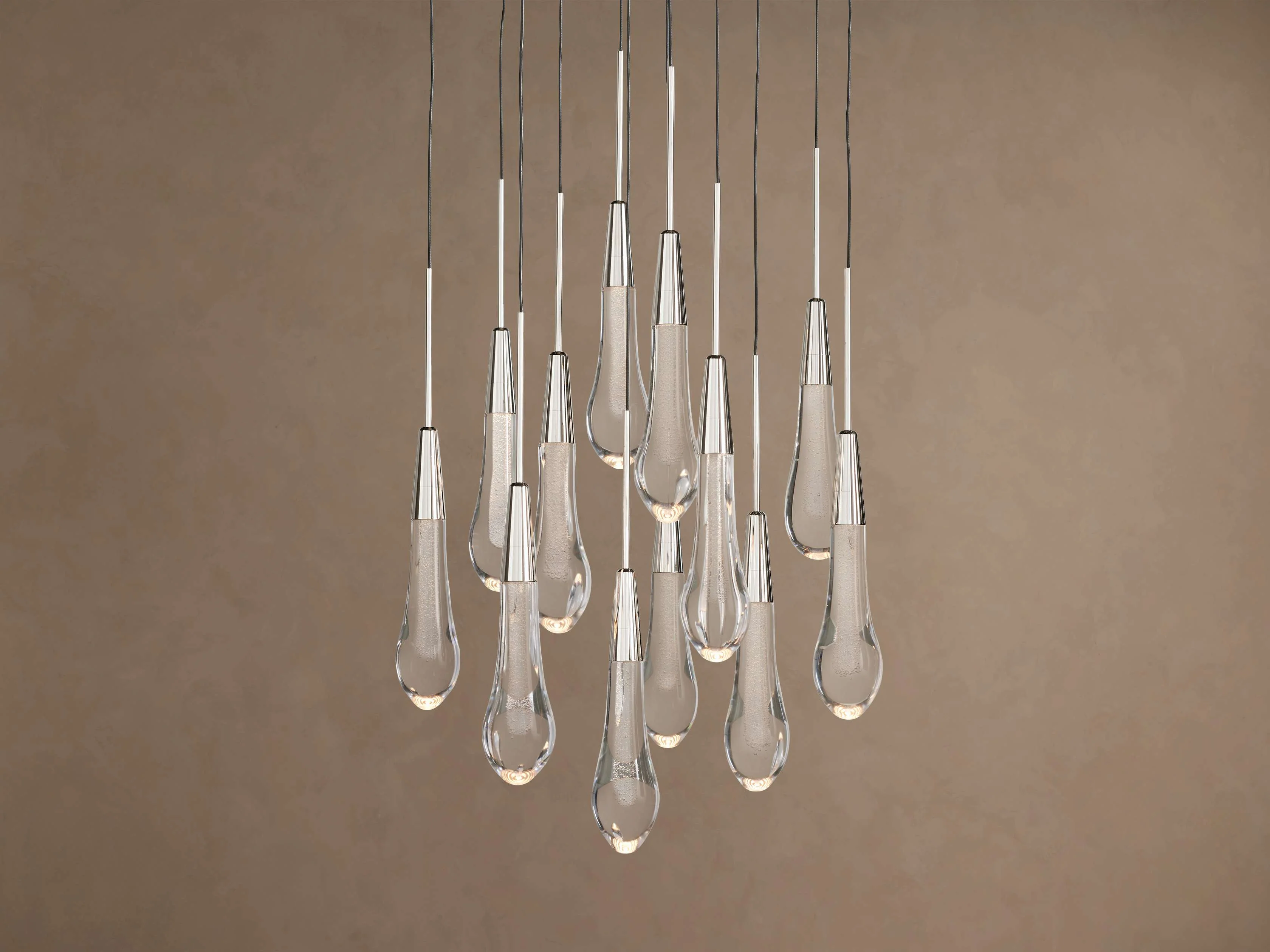 Soltaire Round Chandelier in Nickel