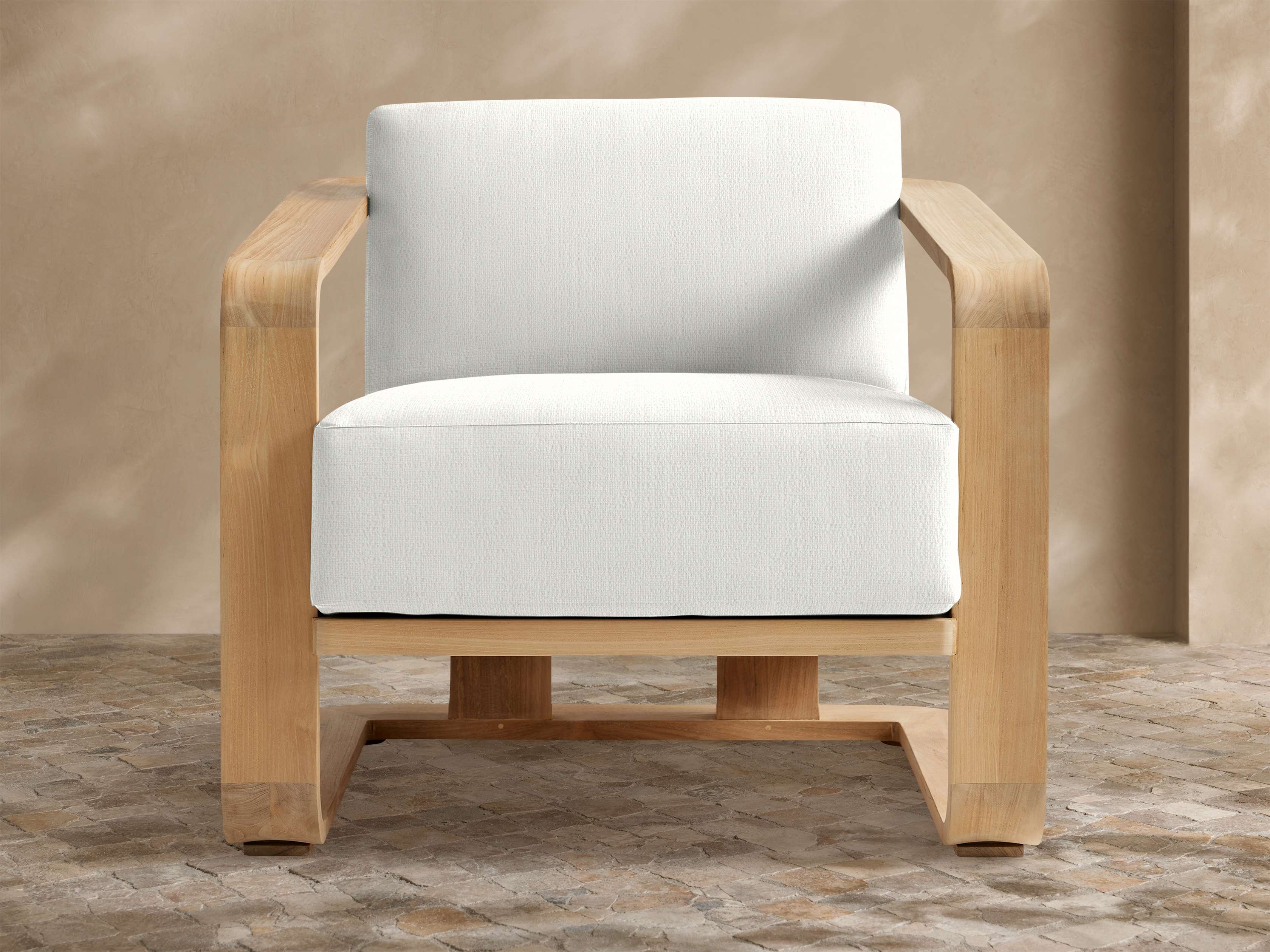 Sonoma Outdoor Teak Lounge Chair in Savona Snow